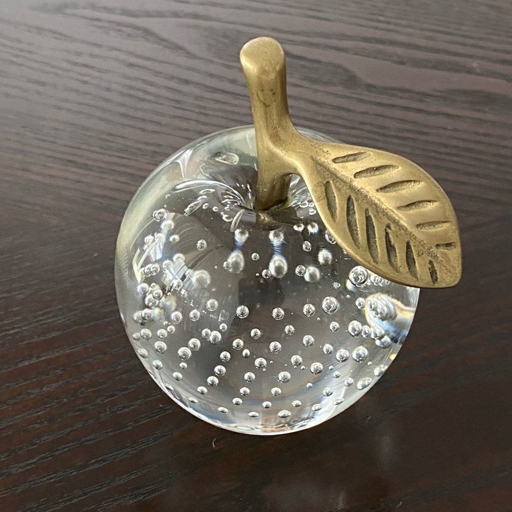 Vintage Bullicante Glass Apple Paperweight.